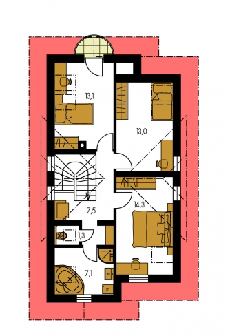 Floor plan of second floor - KLASSIK 106